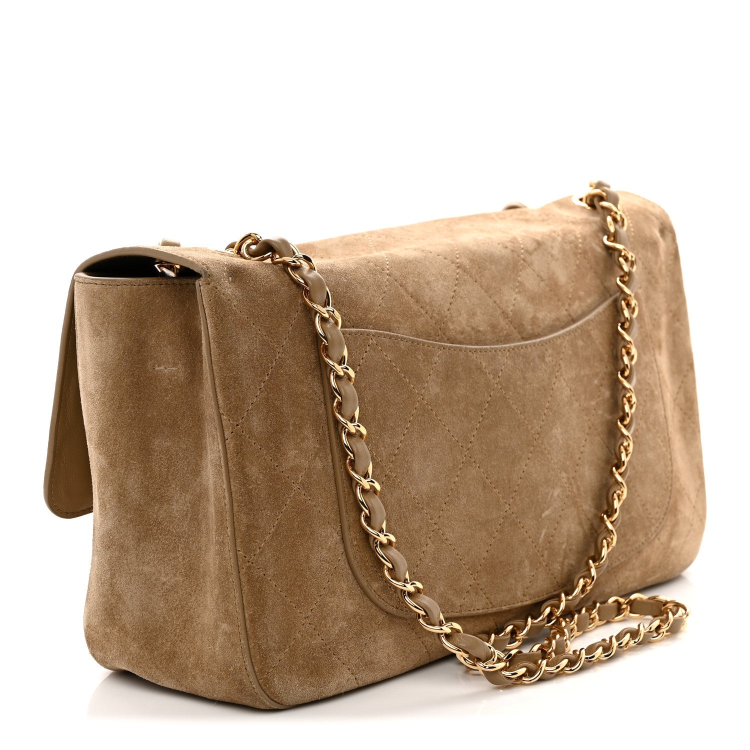 Chanel Suede Calfskin Small Souplissimo Maxi Flap Dark Beige