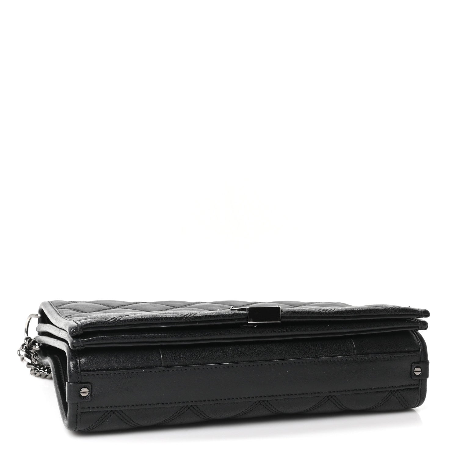 Saint Laurent Lambskin Quilted Mini Becky Chain Bag Black