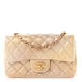 Chanel Metallic Goatskin Quilted Mini Rectangular Flap Gold