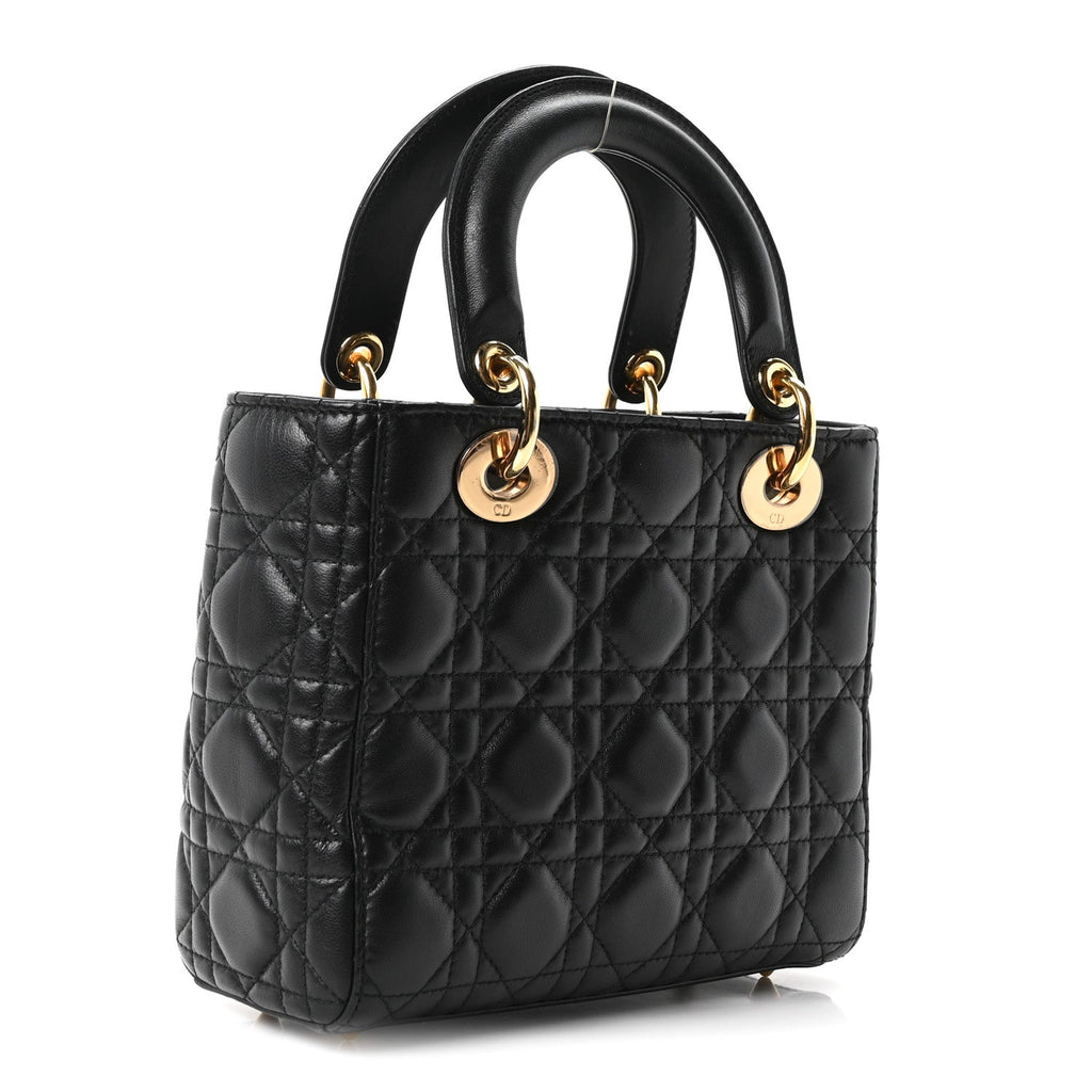 Dior Lambskin Cannage Small Jeweled Lady Dior Black