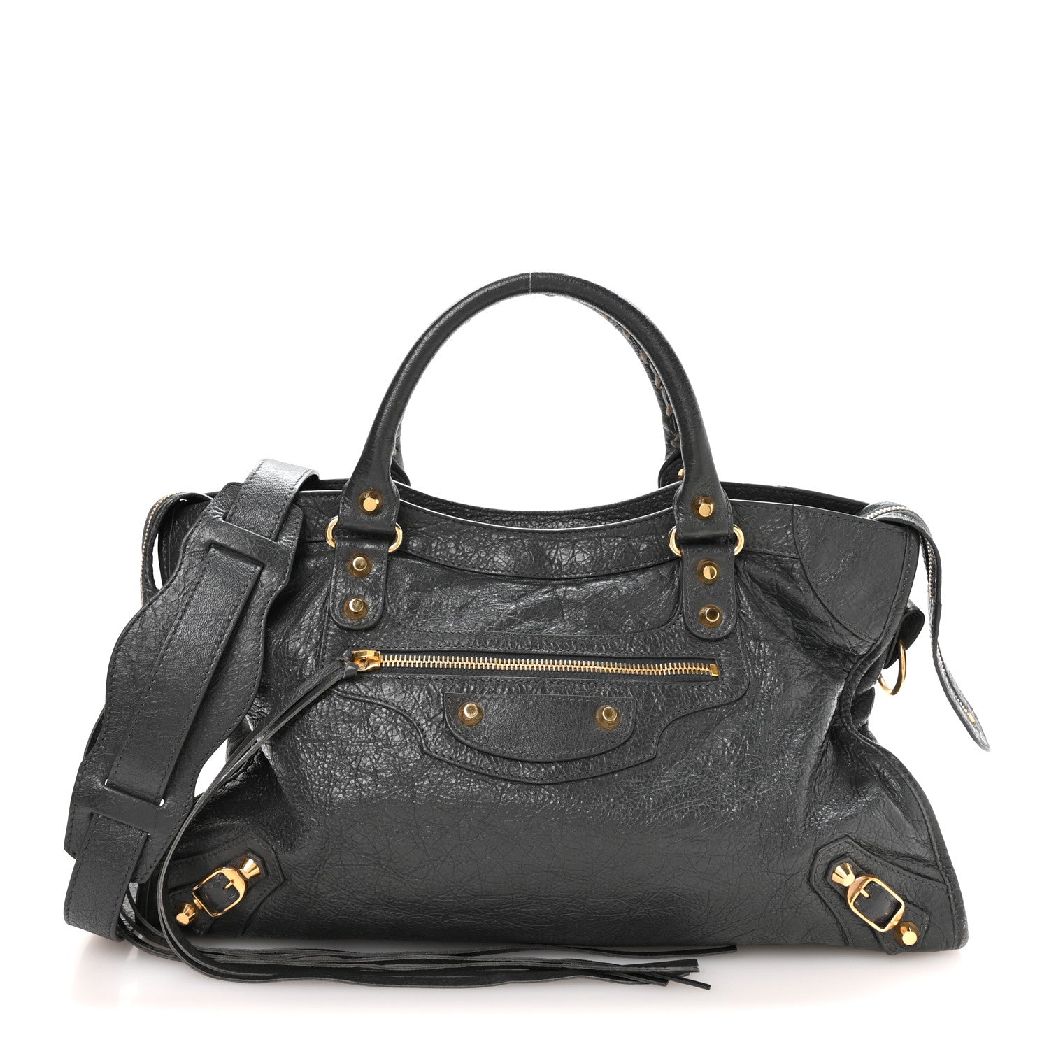 Balenciaga Agneau Classic Gold Hardware City Gris Fossile