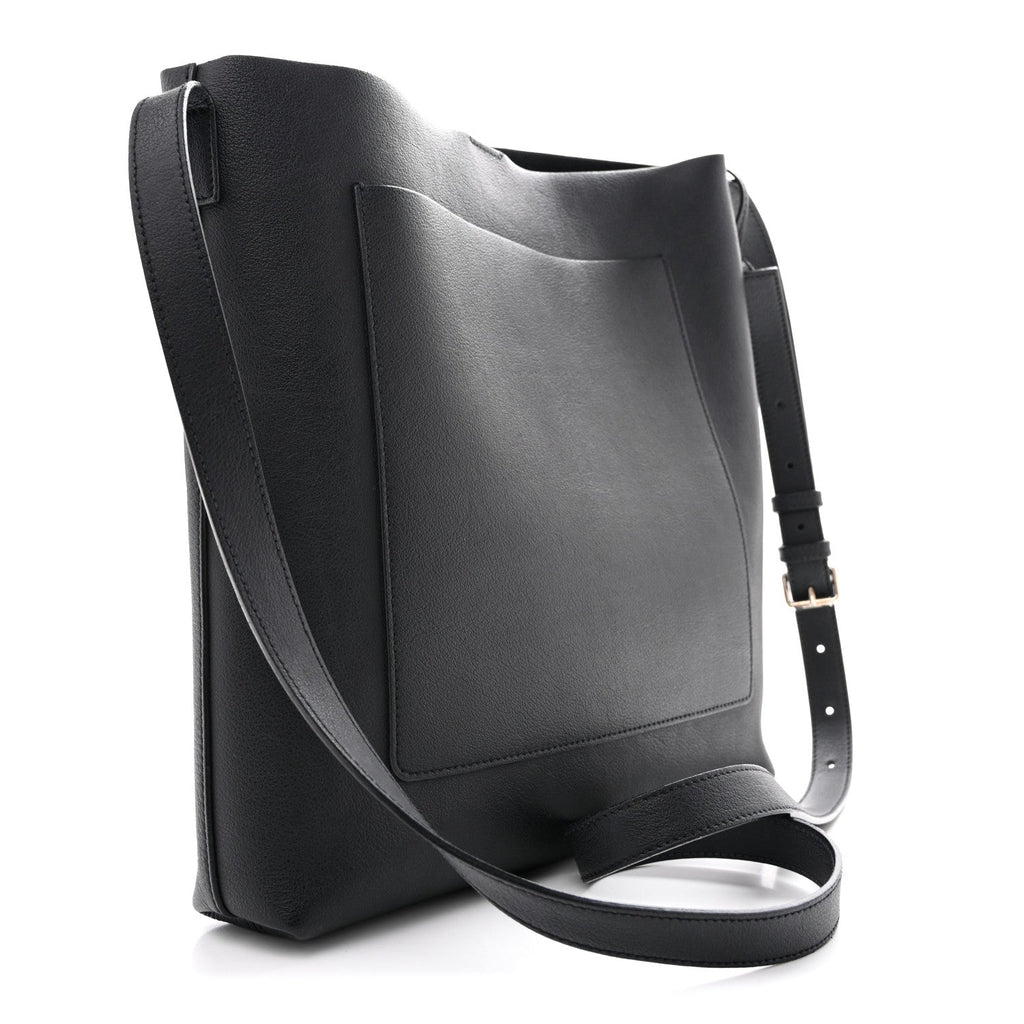 Saint Laurent Calfskin Bold Shopping Tote Black