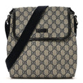 Gucci GG Plus Monogram Sellieria Calfskin Small Flap Messenger Bag Beige Blue