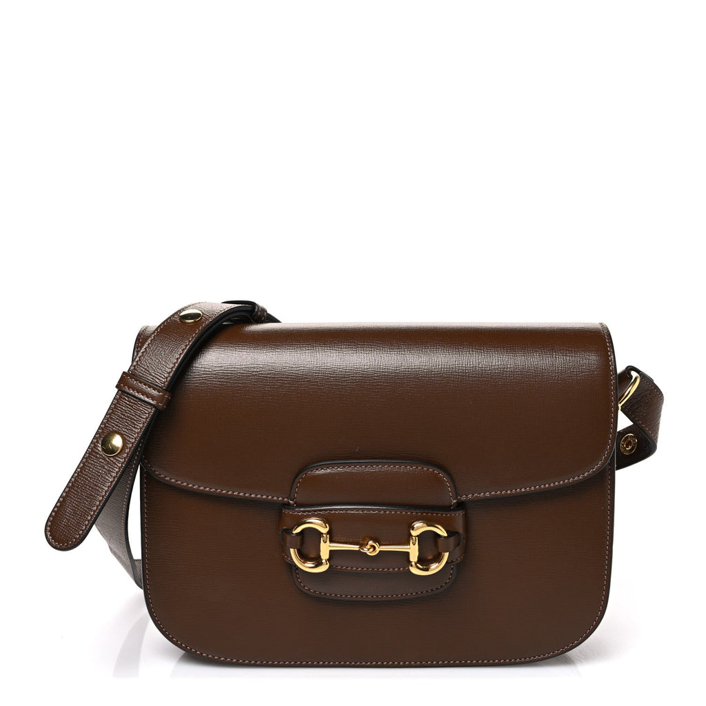 Gucci Azalea Calfskin Horsebit 1955 Shoulder Bag Brown Sugar