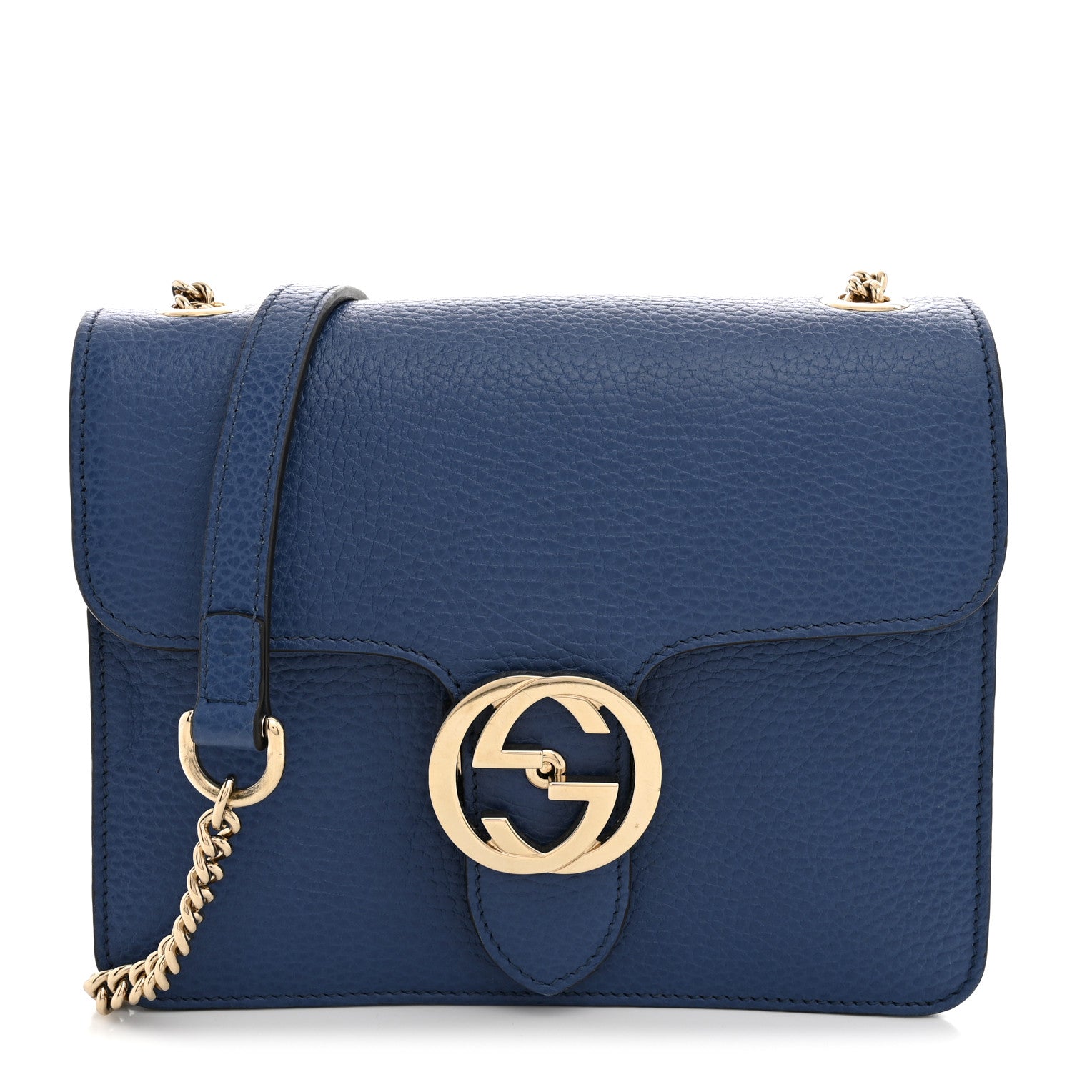 Gucci Dollar Calfskin Small Interlocking G Shoulder Bag Caspian