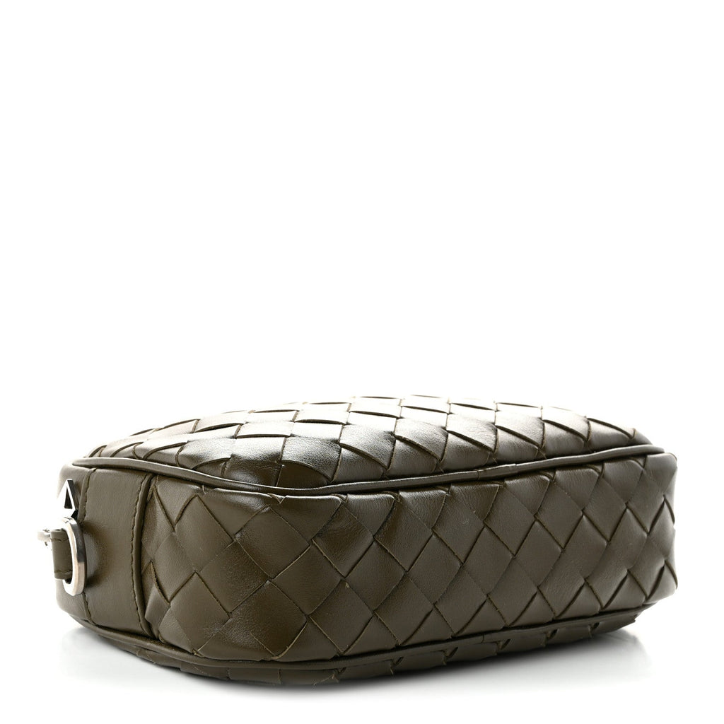 Bottega Veneta Calfskin Intrecciato Small Camera Bag Mud