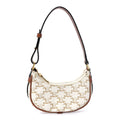 Celine Canvas Calfskin Mini Ava Triomphe Shoulder Bag White