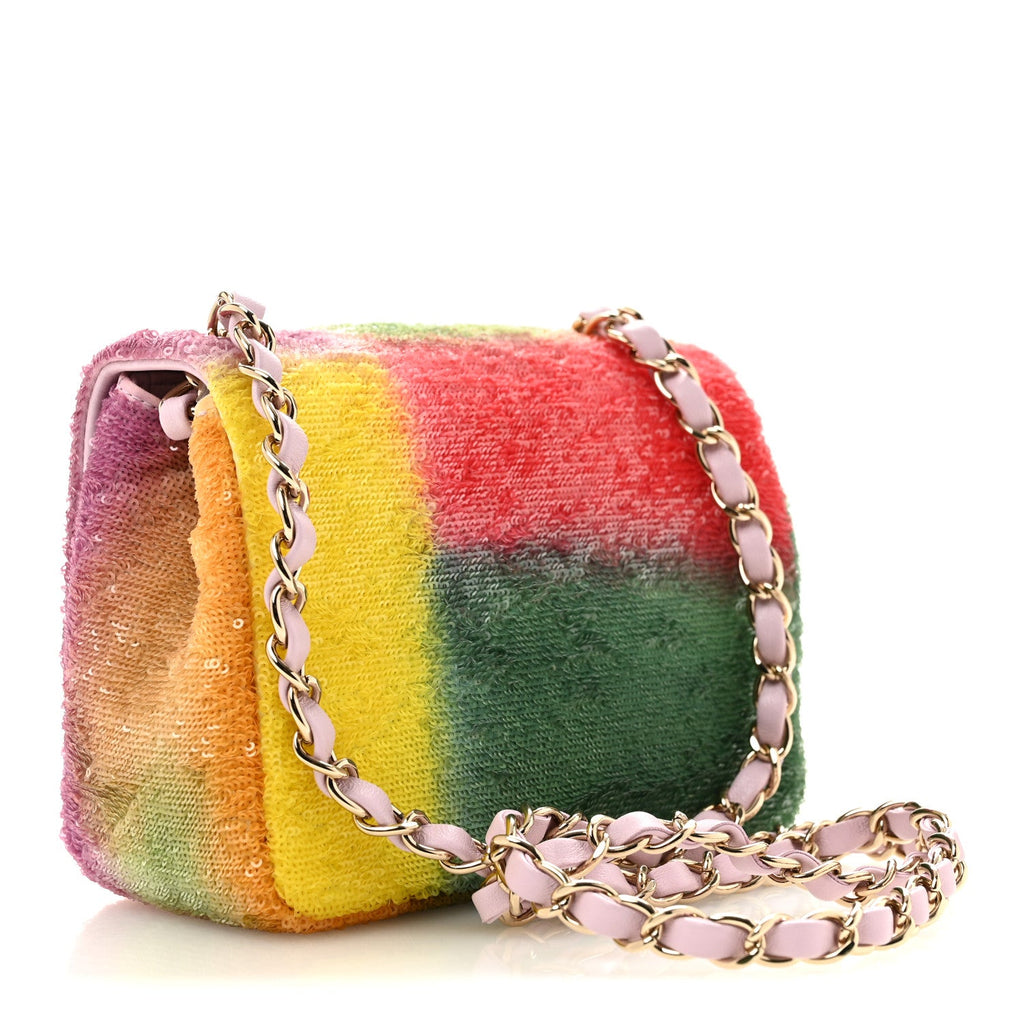 Chanel Sequin Mini Square Flap Multicolor