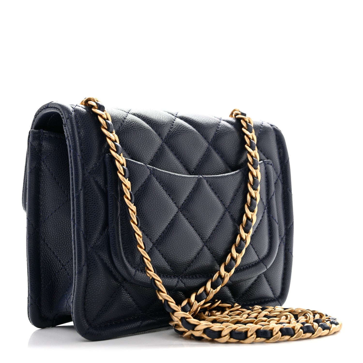 Chanel Caviar Quilted Mini Sweet Classic Flap Navy Blue