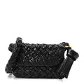 Bottega Veneta Calfskin Foulard Intreccio Kalimero Città Shoulder Bag Black