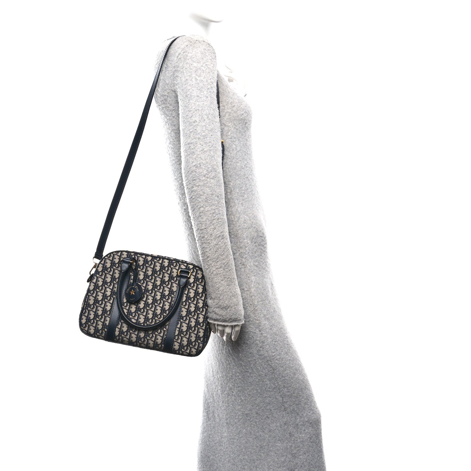 Dior Oblique Large D-Vibe Bowling Bag Navy
