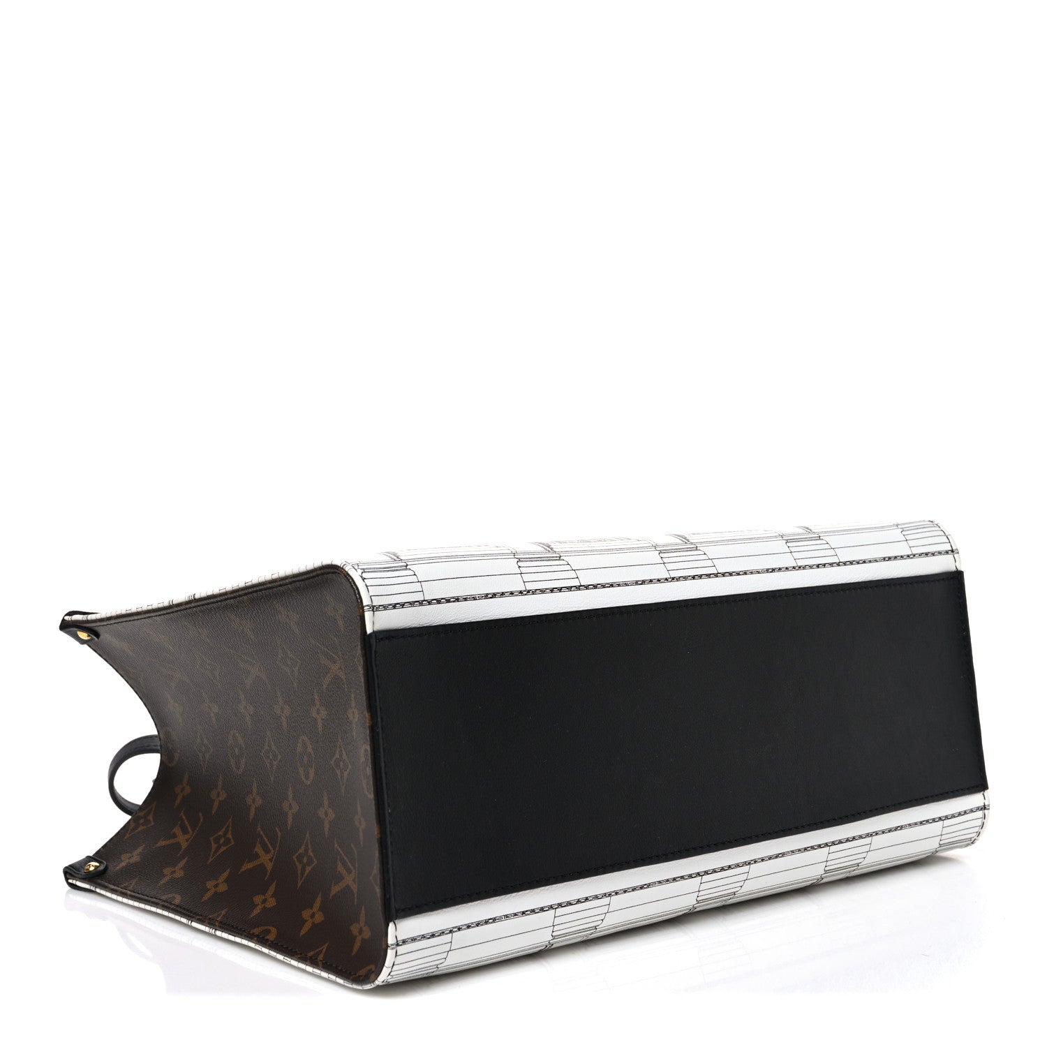 Louis Vuitton X FORNASETTI Calfskin Architettura Onthego MM Black White