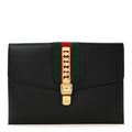 Gucci Calfskin Maxi Sylvie Clutch Black