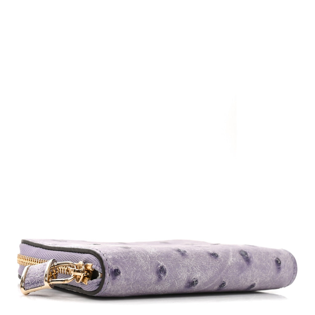 Louis Vuitton Ostrich Zippy Coin Purse Purple