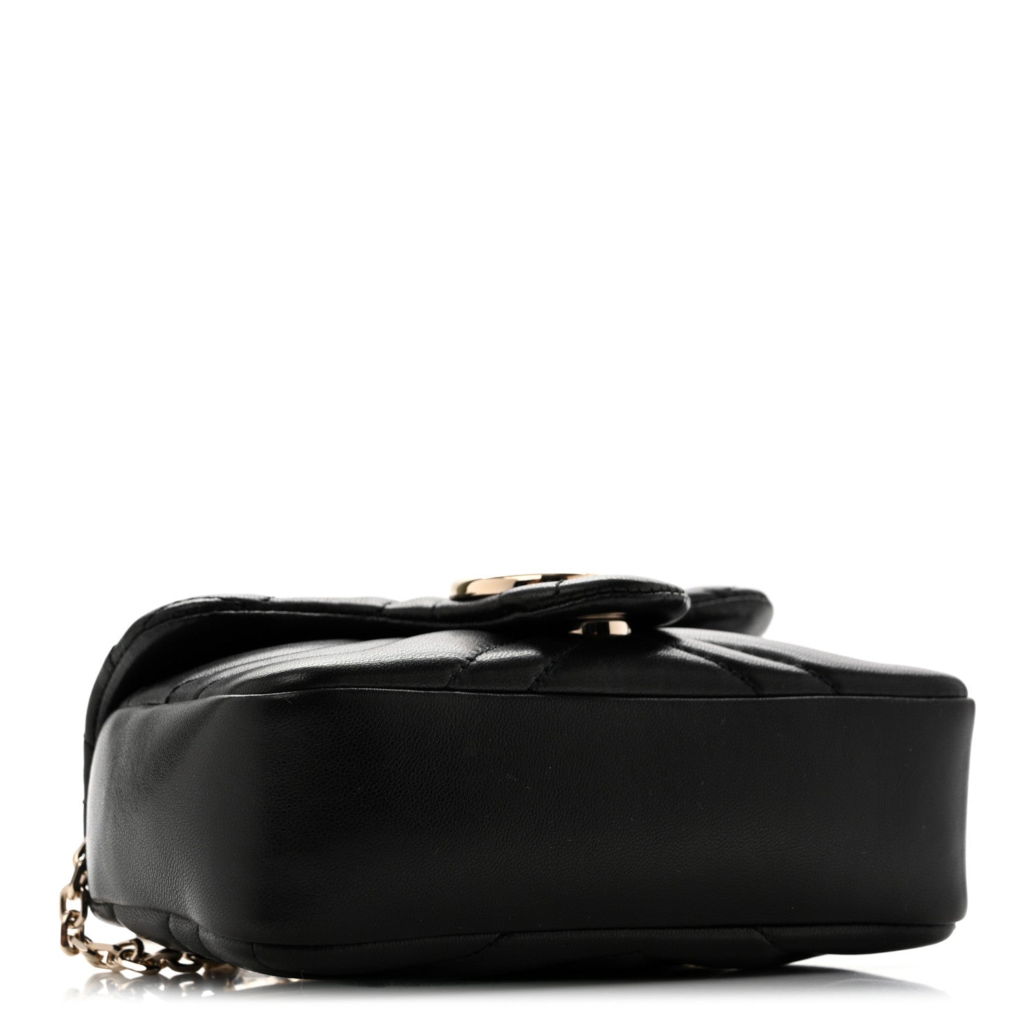 Gucci Lambskin Matelasse Mini GG Marmont Shoulder Bag Black