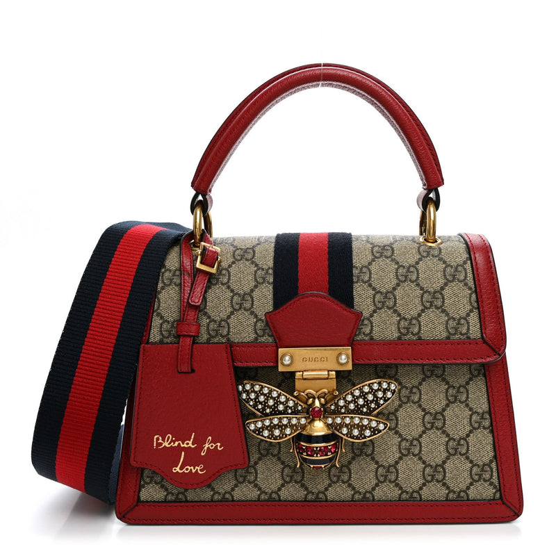 Gucci GG Supreme Monogram Small Queen Margaret Top Handle Bag Red