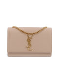 Saint Laurent Grain De Poudre Small Monogram Kate Satchel Dark Beige