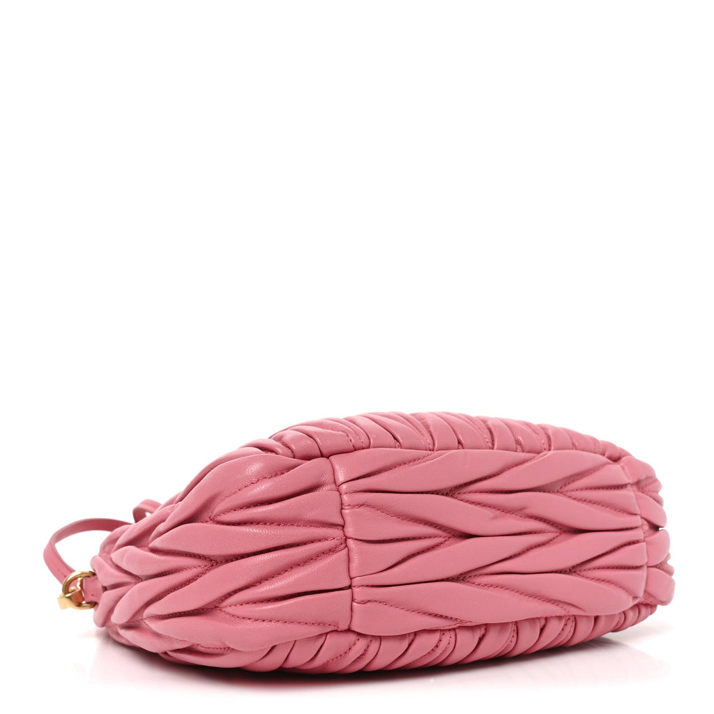 Miu Miu Nappa Matelasse Small Wander Hobo Pink detail view