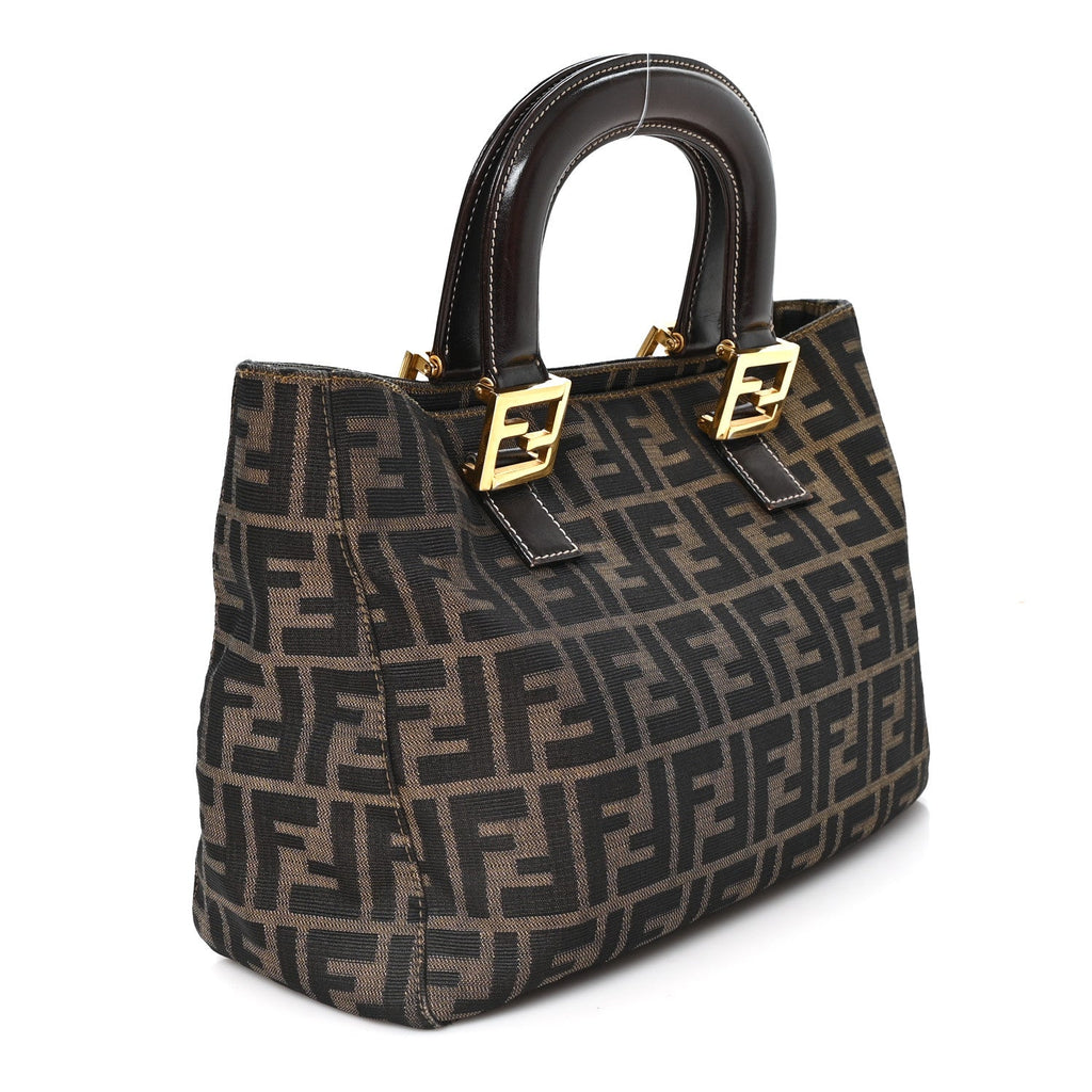 Fendi Zucca Small Holdall Tote Tobacco