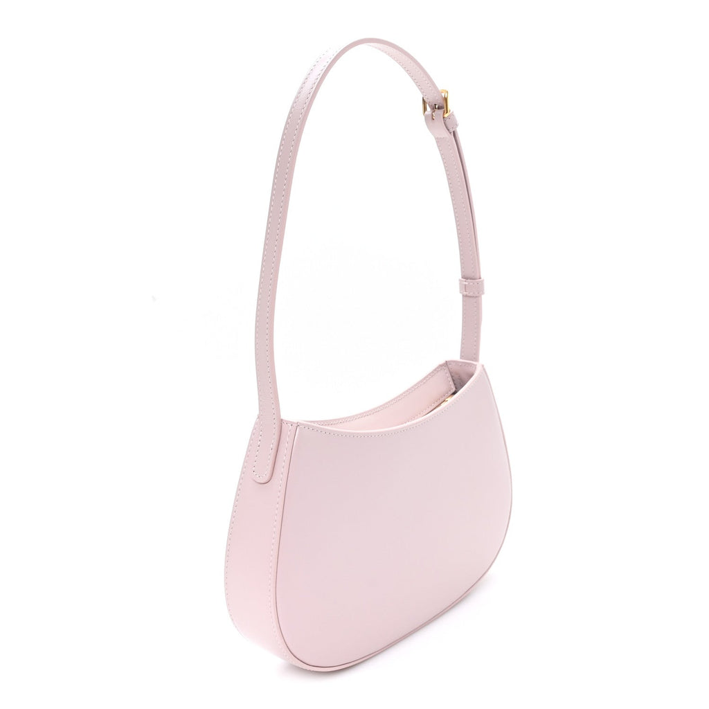 Celine Shiny Calfskin Medium Tilly Triomphe Shoulder Bag Bleached Pink