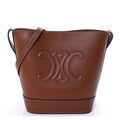 Celine Smooth Calfskin Small Cuir Triomphe Bucket Bag Tan