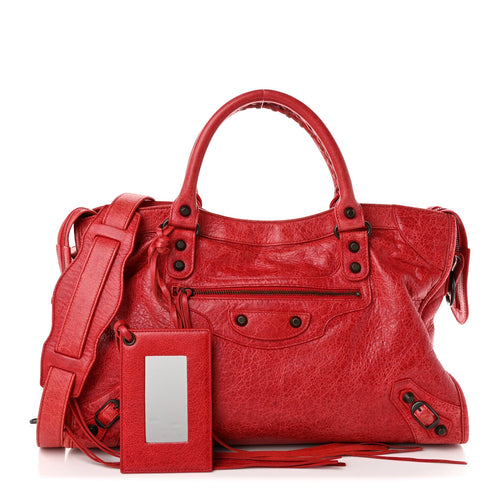 Balenciaga Agneau Classic Hardware City Rouge Coquelicot