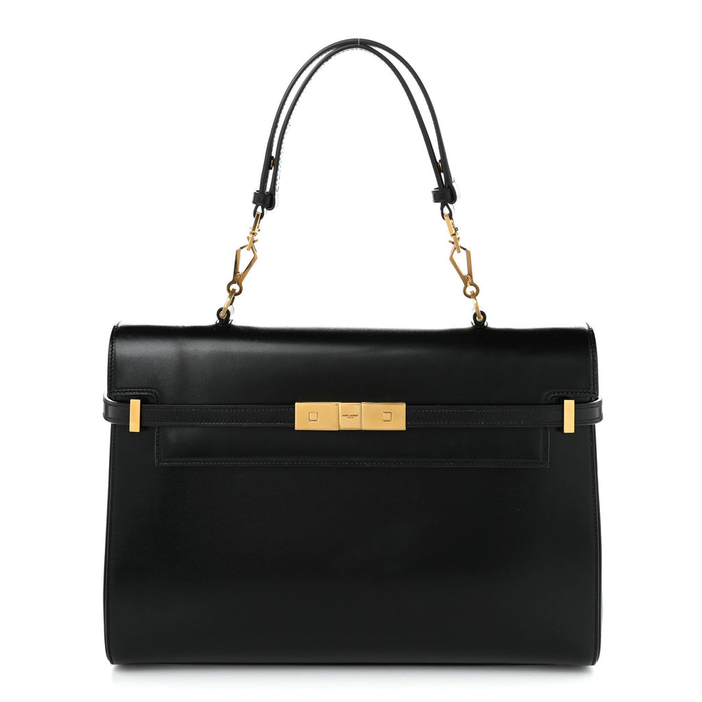 Saint Laurent Smooth Calfskin Manhattan Top Handle Black