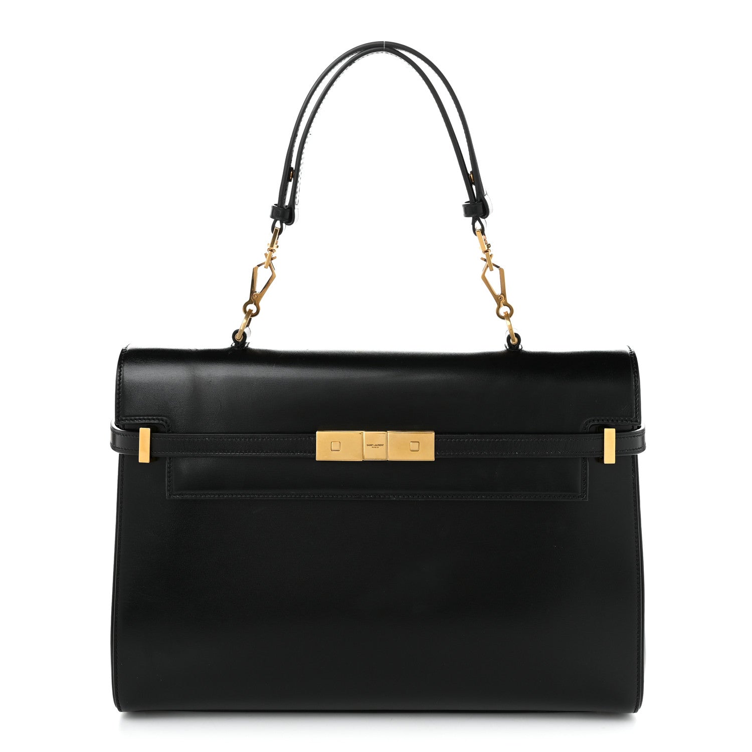 Saint Laurent Smooth Calfskin Manhattan Top Handle Black
