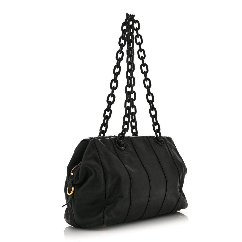 Prada Soft Calf Shoulder Bag Black
