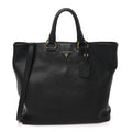Prada Vitello Daino Shopping Tote Black