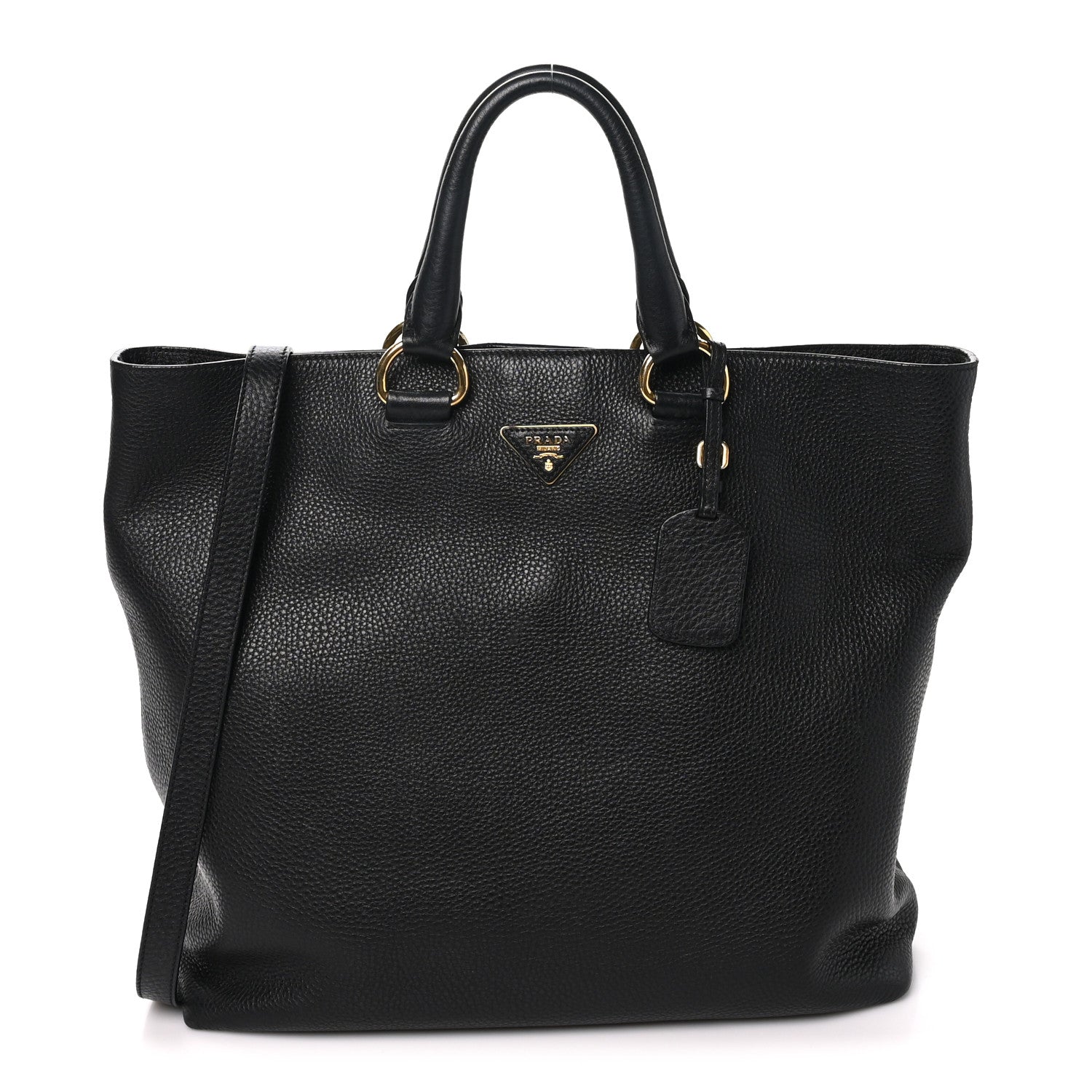 Prada Vitello Daino Shopping Tote Black
