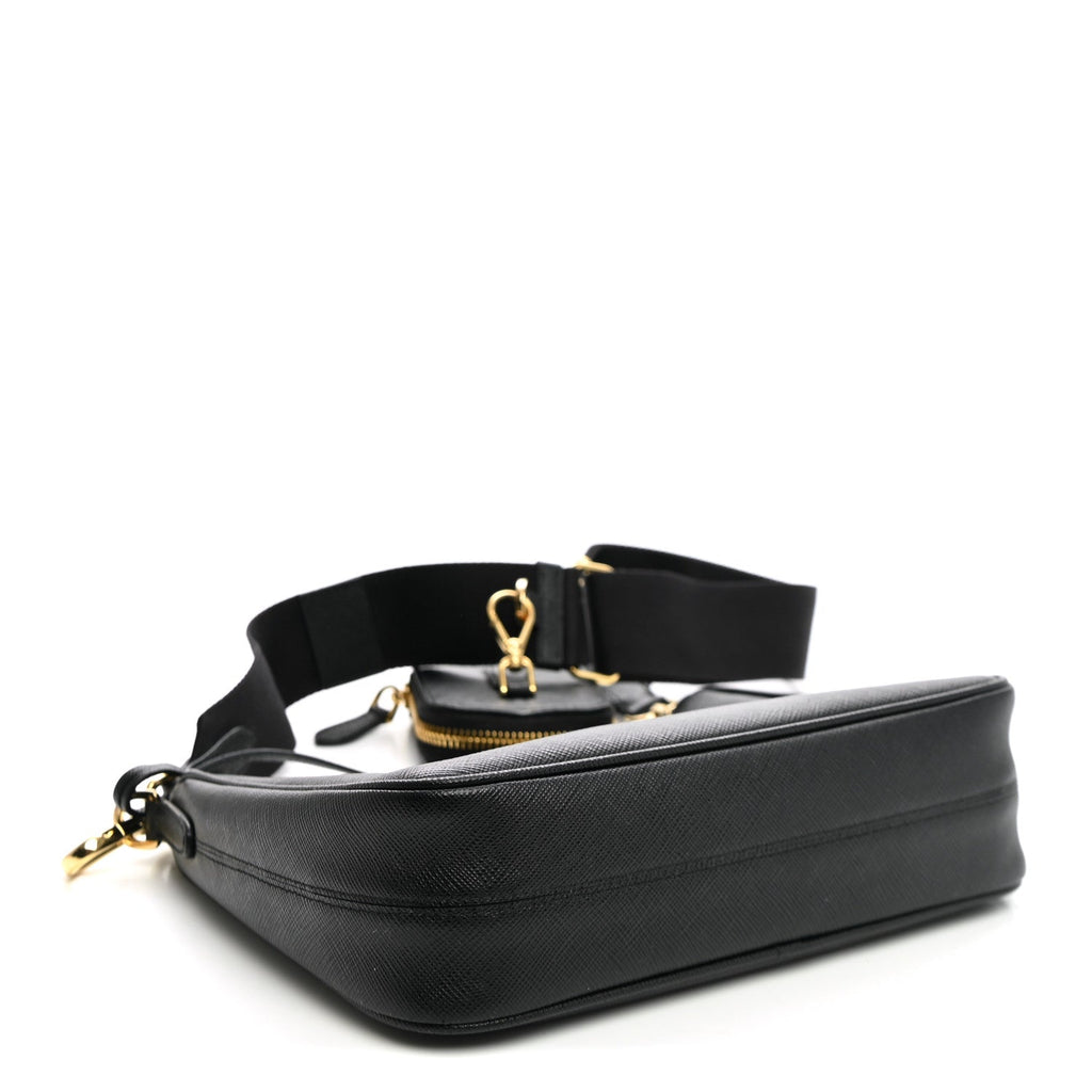Prada Saffiano Lux Re-Edition 2005 Shoulder Bag Black