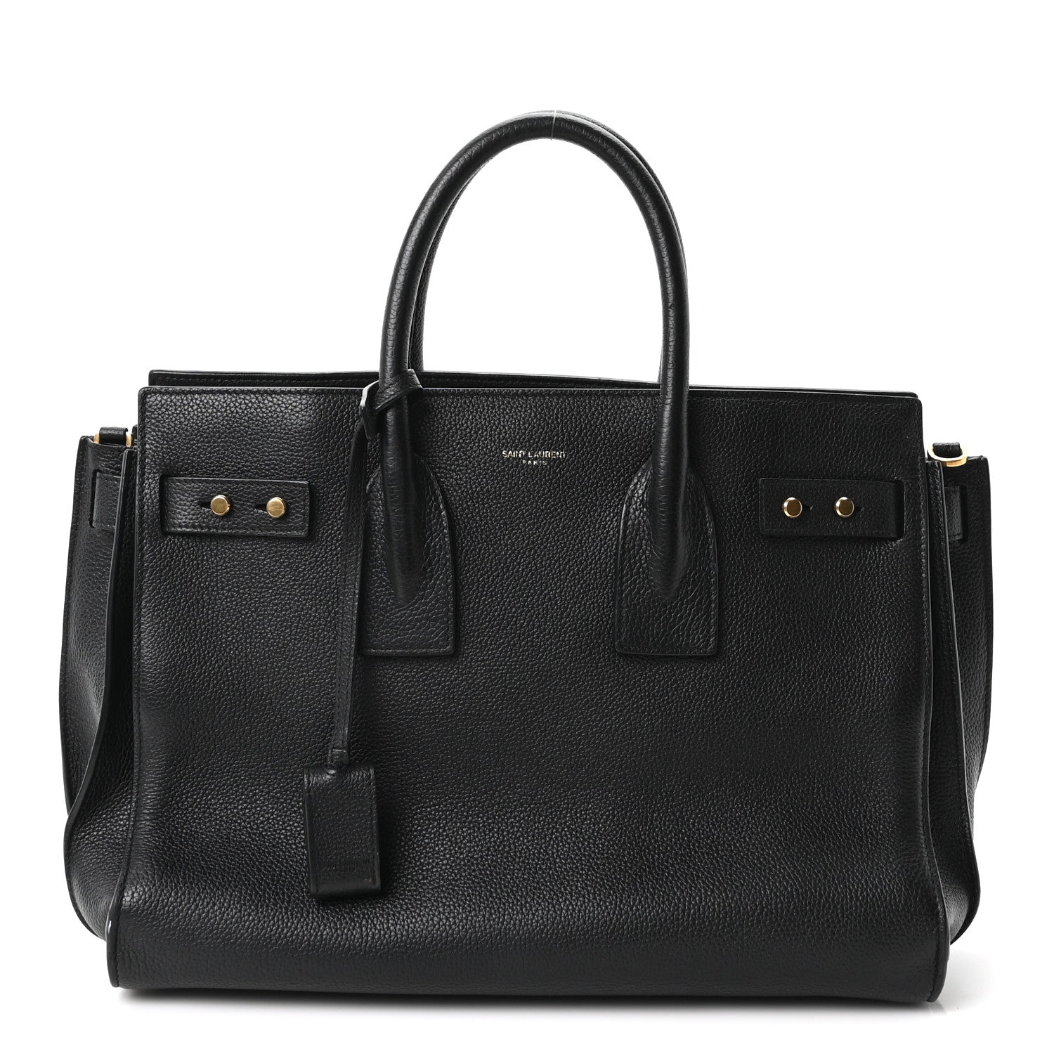 Saint Laurent Grained Calfskin Small Supple Sac De Jour Black