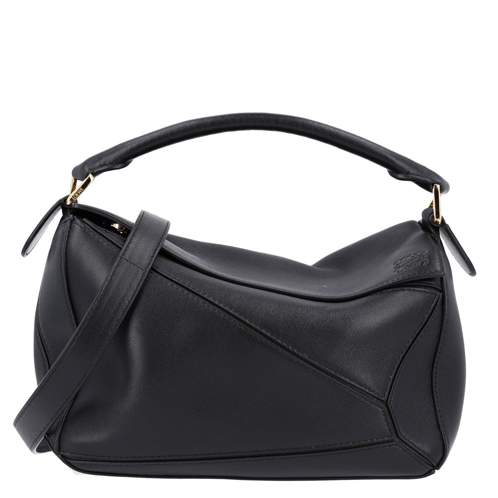 Loewe Nappa Lambskin Small Featherlight Puzzle Bag Black
