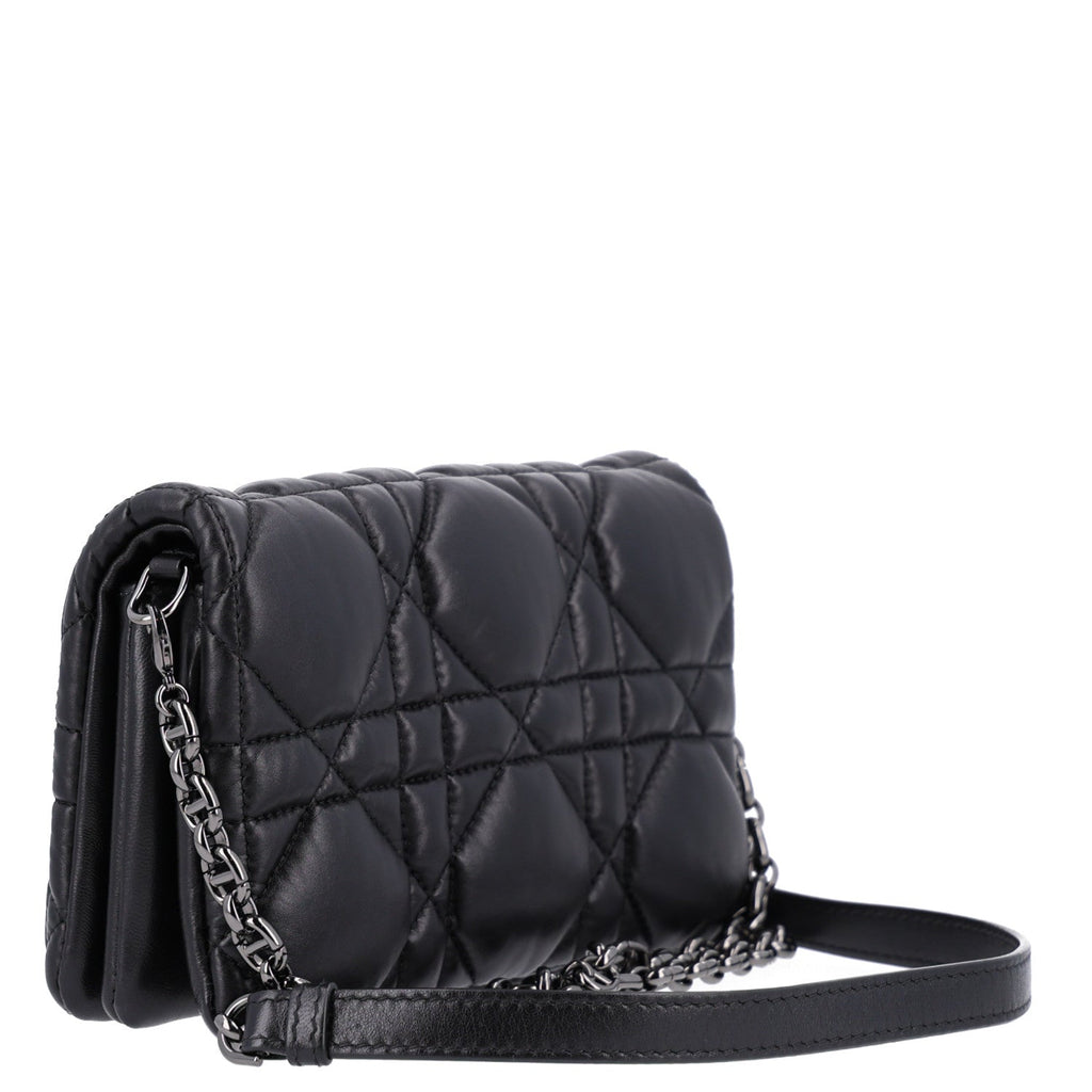 Dior Calfskin Macrocannage Mini Caro Bag Black