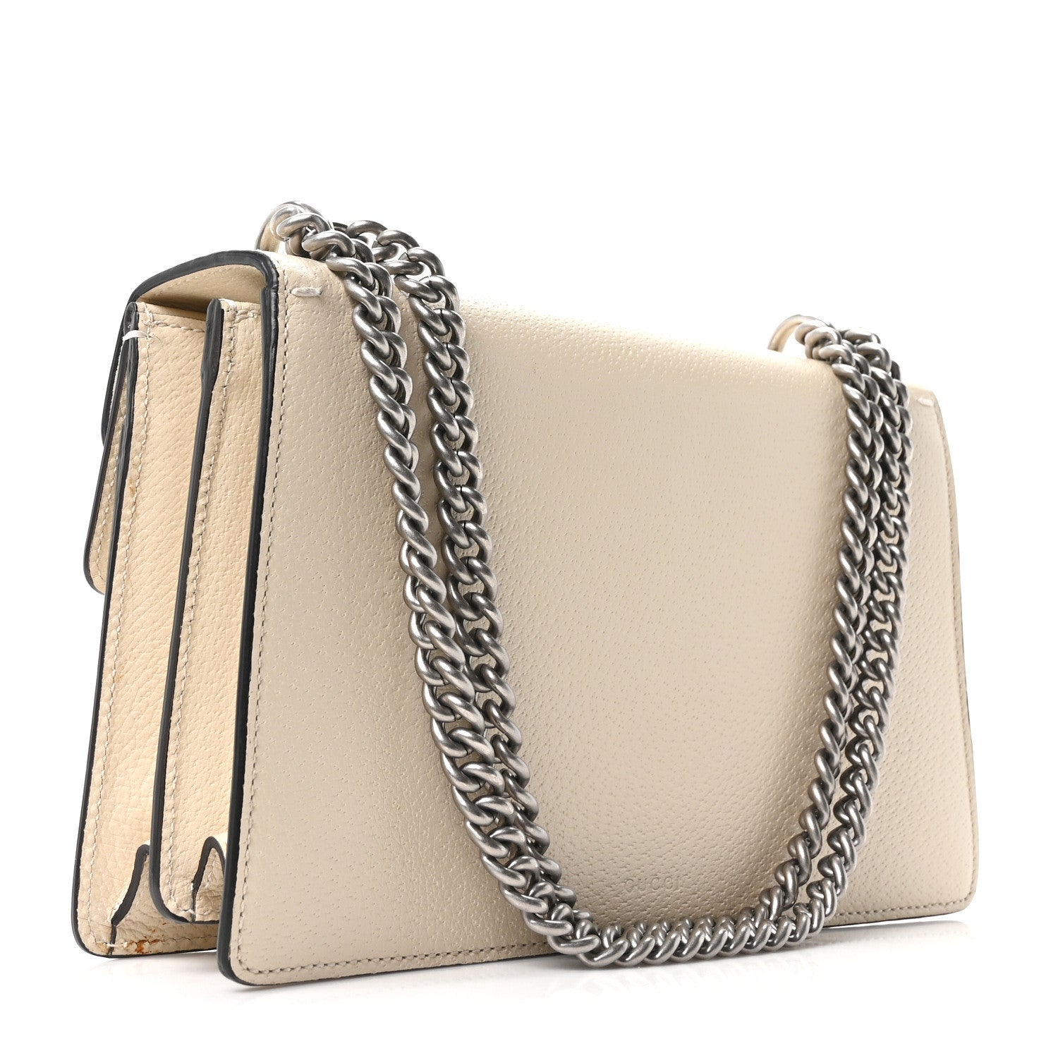 Gucci Textured Calfskin Crystal Small Dionysus Shoulder Bag Mystic White side view