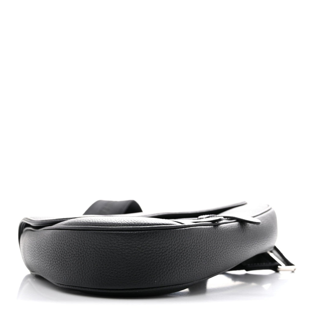 Dior Grained Calfskin Mens Saddle Bag Black