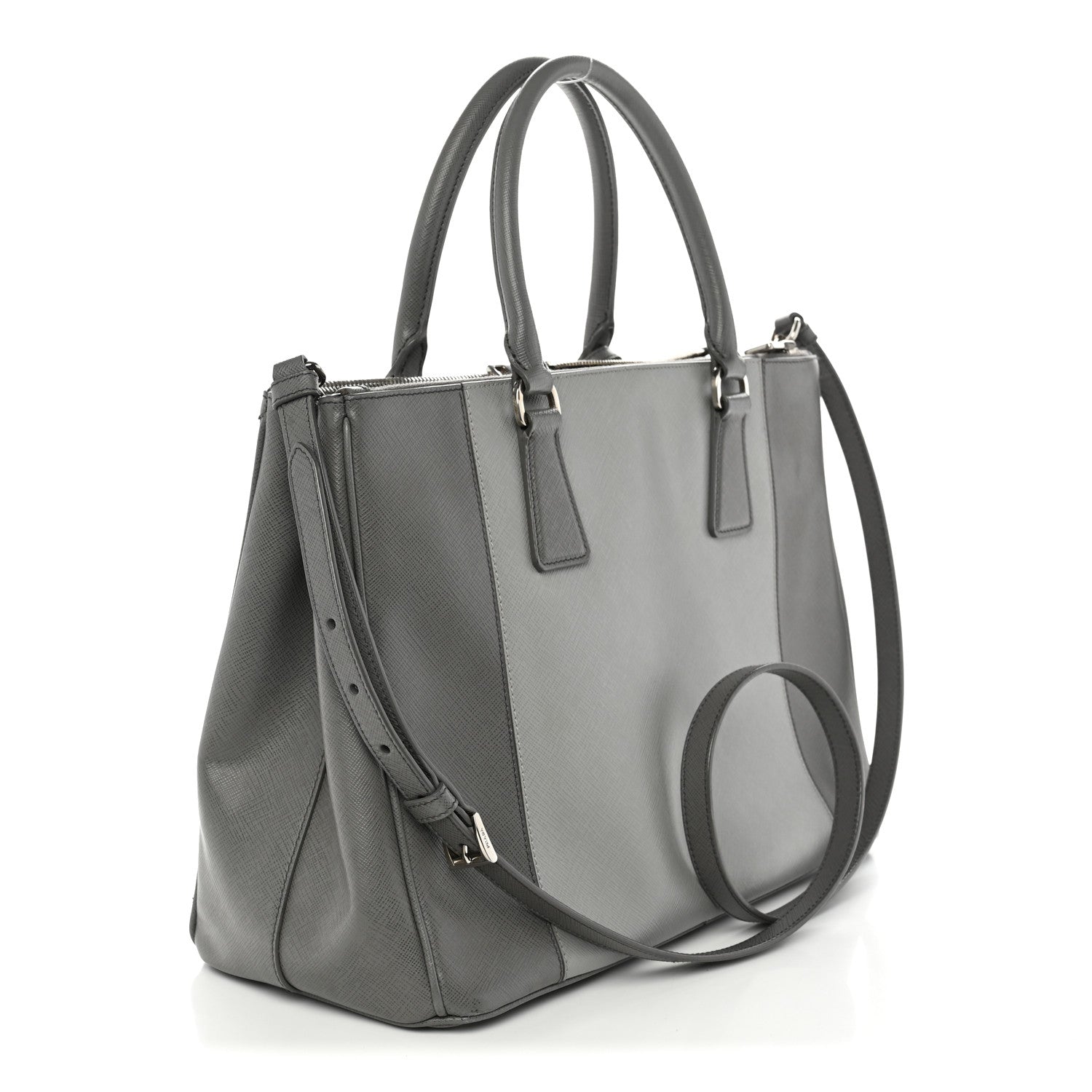 Prada Saffiano Lux Colorblock Medium Galleria Double Zip Tote Marmo Nube