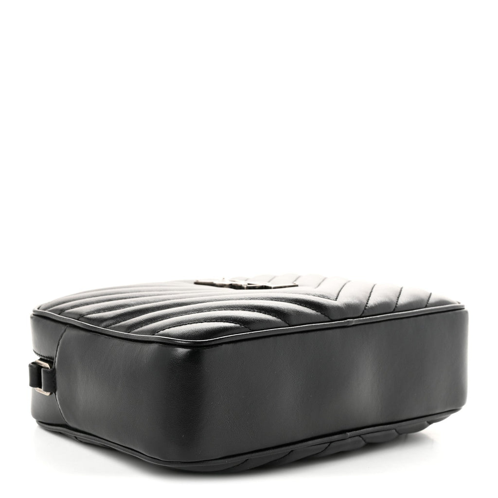 Saint Laurent Calfskin Matelasse Monogram Lou Camera Bag Black
