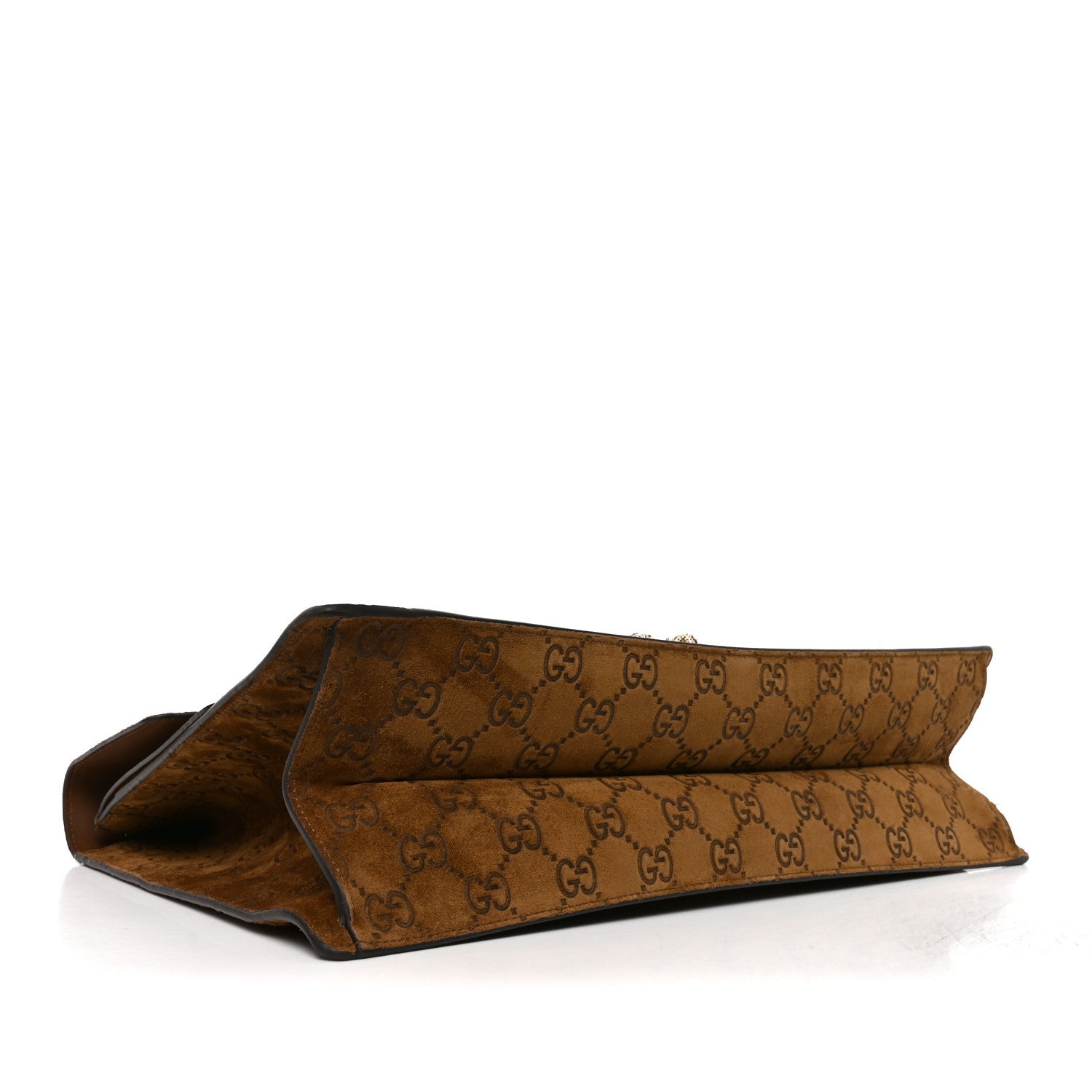 Gucci Suede GG Debossed Large Dionysus Shoulder Bag Brown