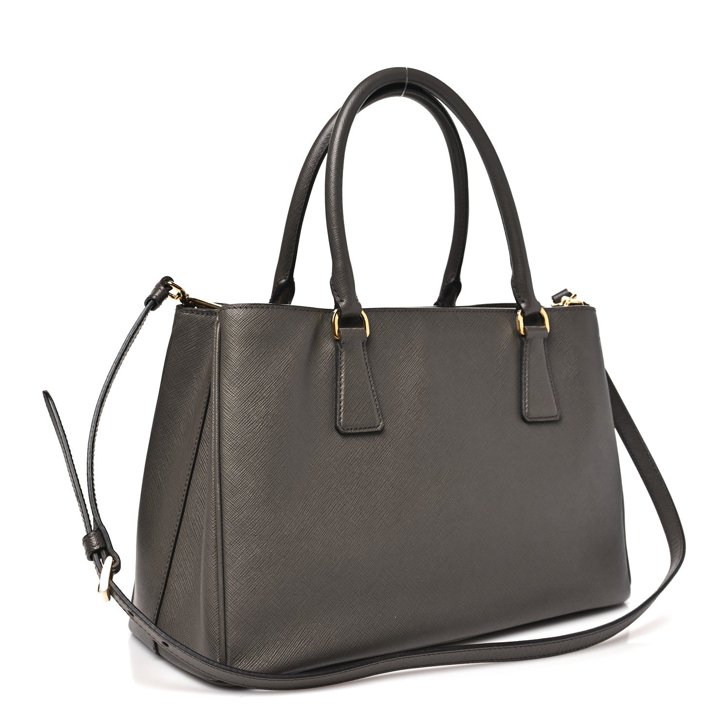 Prada Saffiano Lux Medium Tote Grafite
