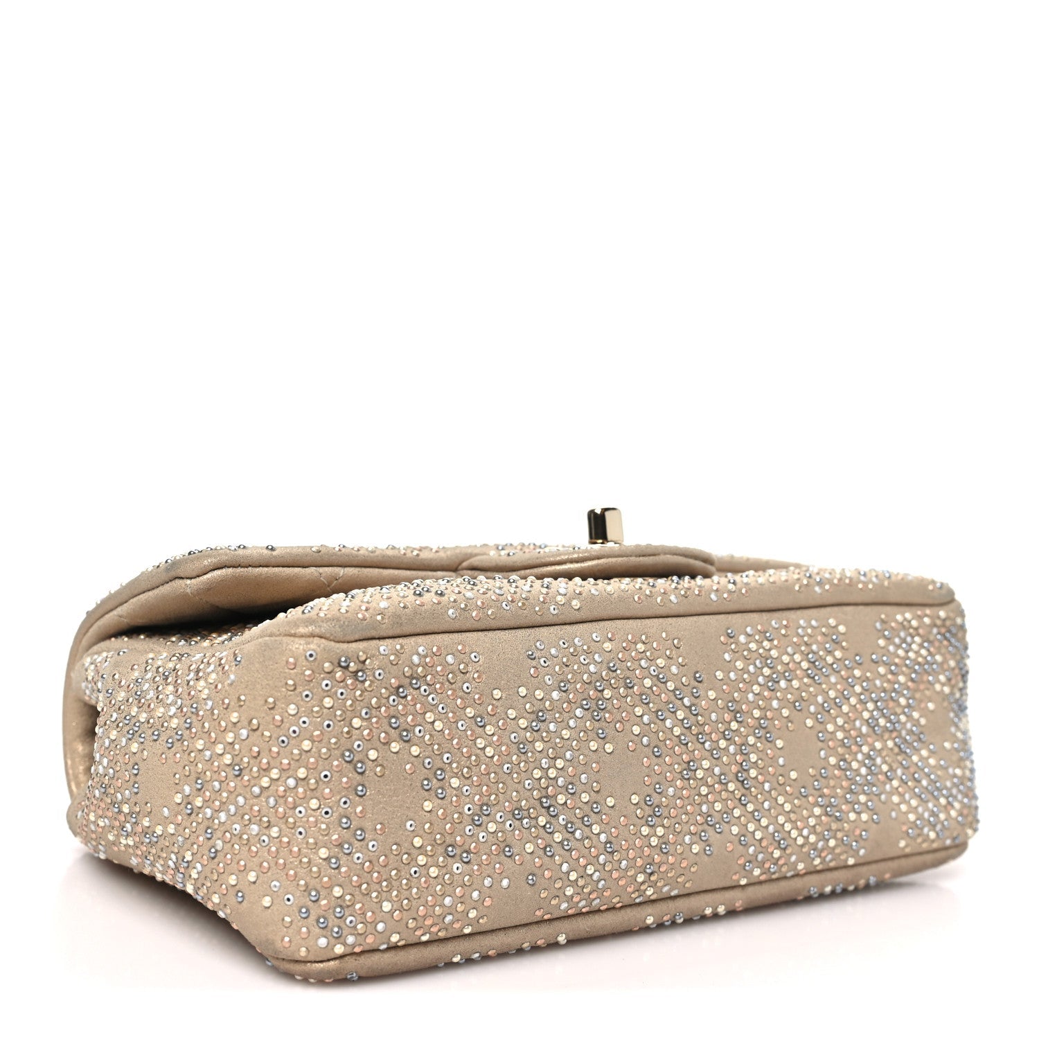 Chanel Iridescent Calfskin Studded Mini Flap Gold