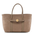 Loro Piana Small Ghiera Shopper Tote Fume Taupe front view