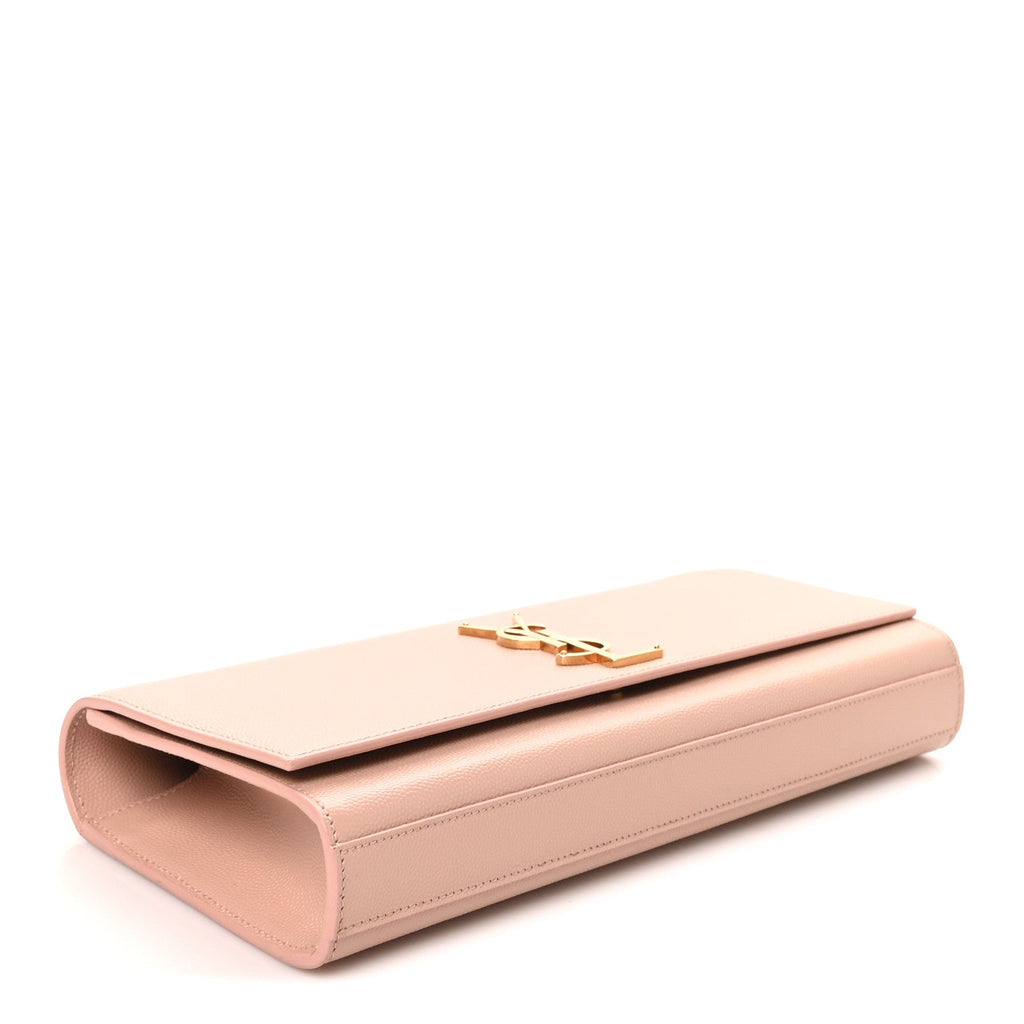 Saint Laurent Calfskin Classic Monogram Cassandre Clutch Blush