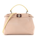 Fendi Nappa Colorblock Mini Peekaboo Iconic Satchel Plaster Banana Grigio Polvere
