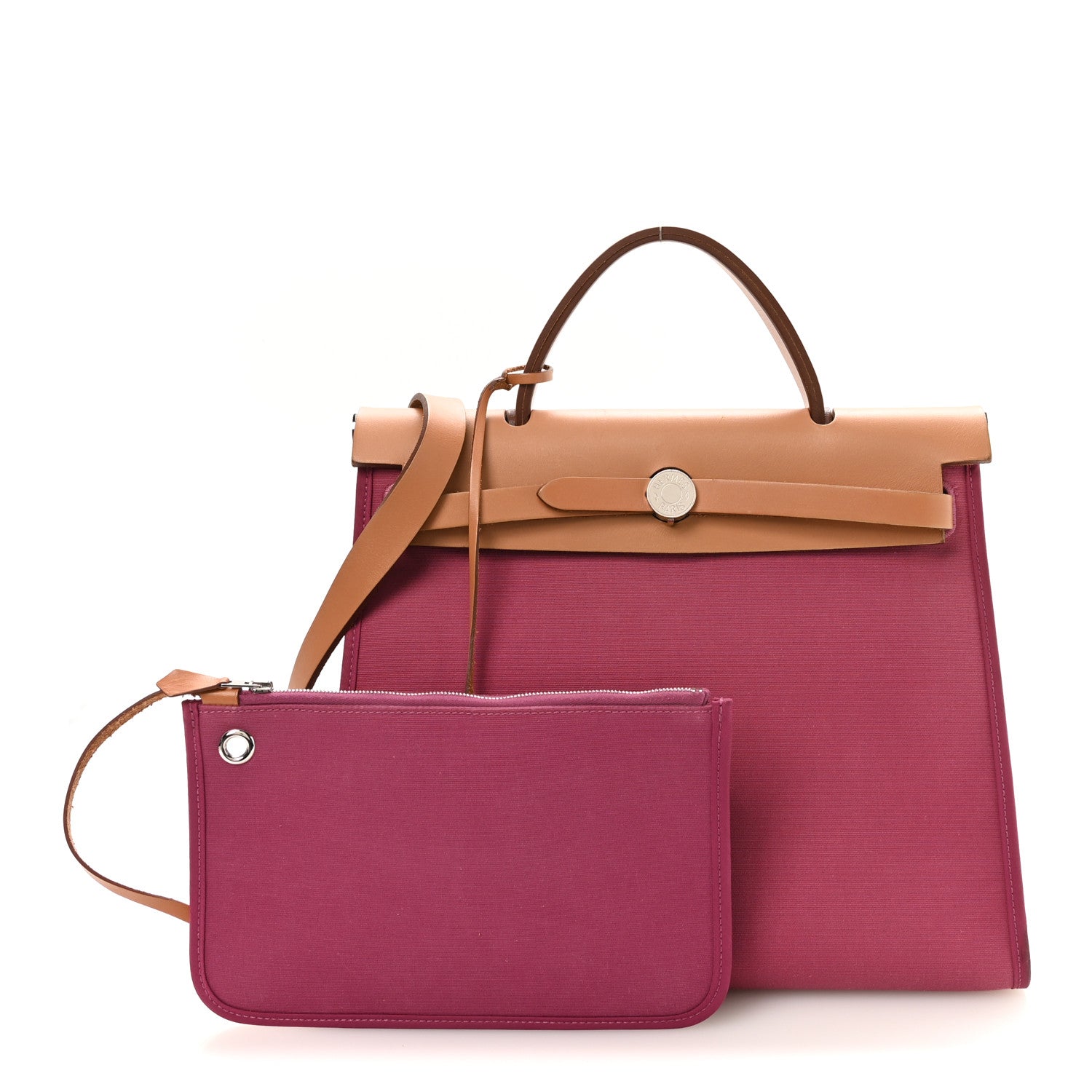 Hermès Vache Hunter Toile Herbag Zip 31 PM Tosca