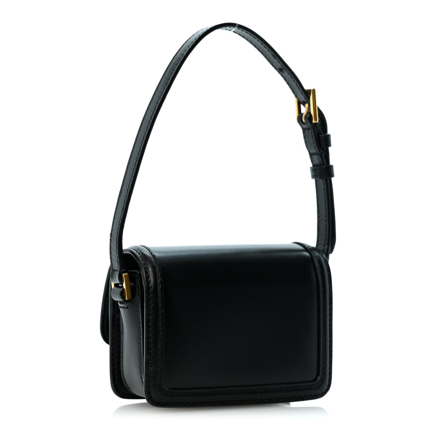 Saint Laurent Smooth Calfskin Micro Solferino Satchel Black