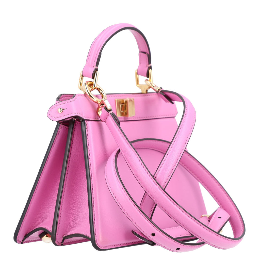 Fendi Shiny Nappa Petite Peekaboo I SEE U Satchel Rosa