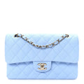 Chanel Caviar Quilted Small Double Flap Light Blue