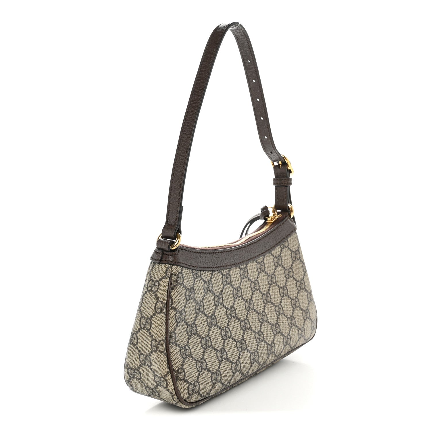 Gucci GG Supreme Monogram Textured Dollar Calfskin Small Ophidia Hobo Beige Ebony New Acero